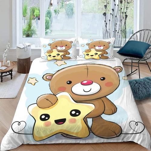 Housse De Couette X Ours De Bande Dessin¿¿E Imprim¿¿ D Animaux Mign... on Productcaster.