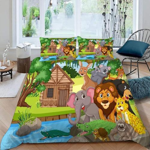 ¿¿L¿¿Phant Lion Housse De Couette X Imprim¿¿ D Animaux De La For¿ot... on Productcaster.