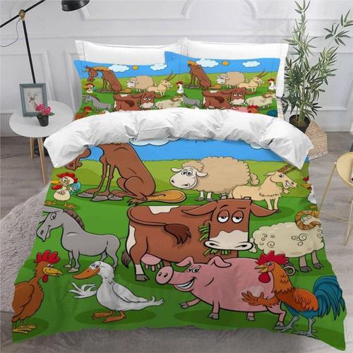 Animaux De La Ferme Housse De Couette X Imprim¿¿ D Mangas Parure De... on Productcaster.