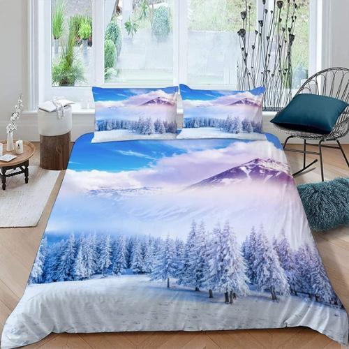 D Paysage D'hiver Parure De Lit Personnes For¿ot Housse De Couette ... on Productcaster.