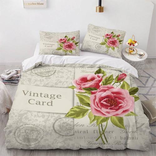 D Des Roses Parure De Lit Personnes Rose Mill¿¿Sime Housse De Couet... on Productcaster.