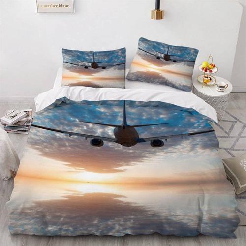 Housse De Couette Avion X Imprim¿¿ D Mer Coucher De Soleil Parure D... on Productcaster.