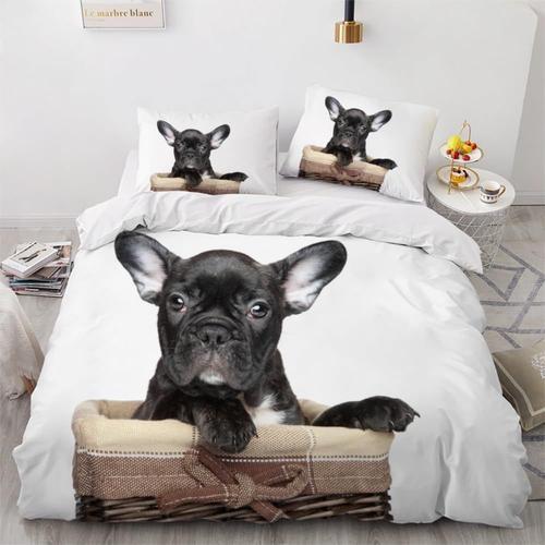 Housse De Couette X Bulldog Fran?Ais D Motif Pi¿¿Ces Parure De Lit ... on Productcaster.