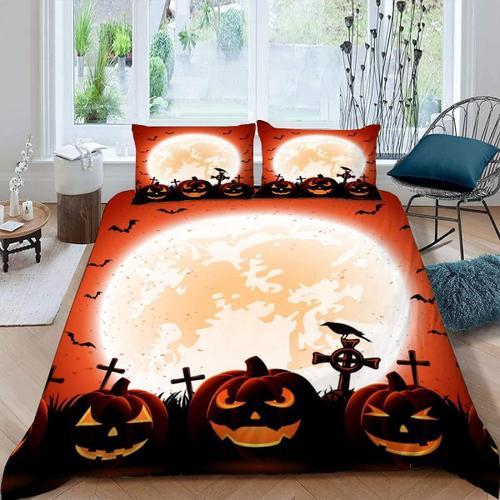 Housse De Couette Halloween X Imprim¿¿ D Lune Chauve-Souris Parure ... on Productcaster.