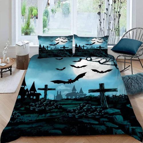 Housse De Couette Halloween X Imprim¿¿ D Chauve-Souris Tombe Parure... on Productcaster.