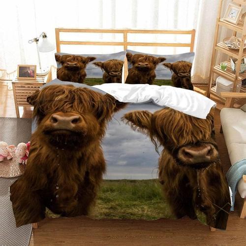 Housse De Couette X Vaches Imprim¿¿ D B¿¿Tail Des Highlands ¿¿Cossa... on Productcaster.