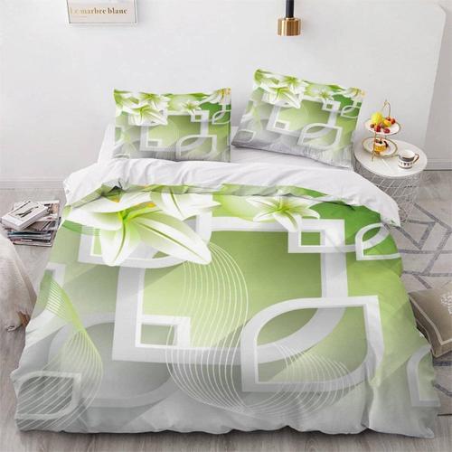 Pi¿¿Ces Parure De Lit Personnes Lis Vert Housse De Couette X Adulte... on Productcaster.