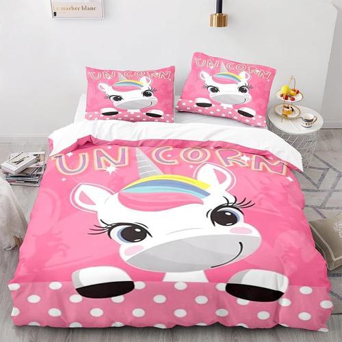 Licorne Arc-En-Ciel Housse De Couette X X Cm Avec Deux Taies D'orei... on Productcaster.