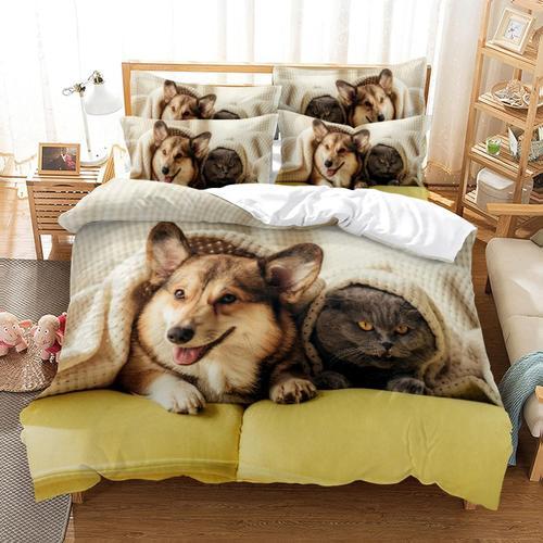 Parure De Lit X Cm Adulte Corgi Jaune Housse De Couette Personnes A... on Productcaster.