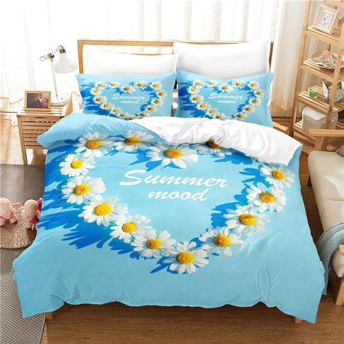 Housse De Couette X Cm Adulte Chrysanth¿¿Me Bleu Parure De Lit Pers... on Productcaster.