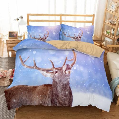 Cerf Housse De Couette, Parure De Lit Double Multicolore Cerfs Mult... on Productcaster.