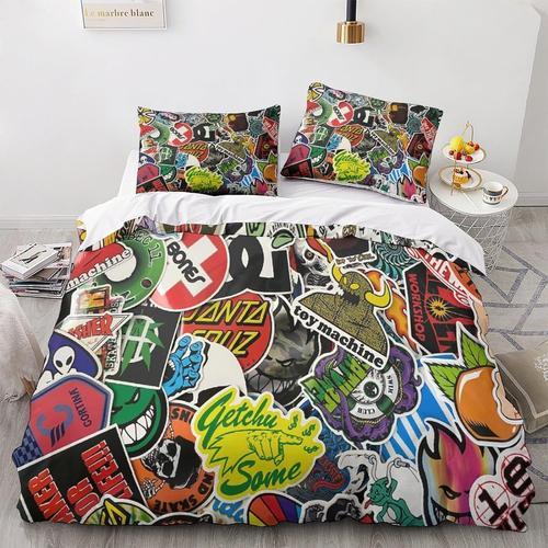 Graffiti D Housse De Couette Spoofing Parure De Lit En Microfibre P... on Productcaster.