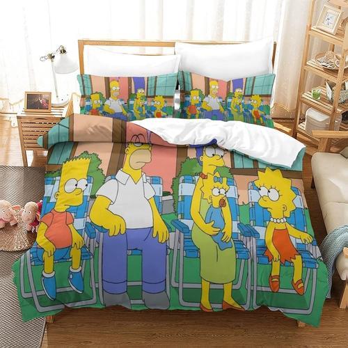 Parure De Lit Pour Avec D Simpson Motif Impression Housse De Couett... on Productcaster.