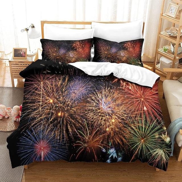 Parure De Lit Pour Avec D Fireworks Motif Impression Housse De Coue... on Productcaster.