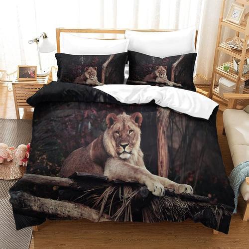 Housse De Couette Motif Imprim¿¿ Lion D,Housse Couette Douce Avec F... on Productcaster.