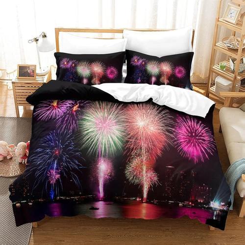 Housse De Couette Fireworks Imprim¿¿ Housse De Couette Doux Hypoall... on Productcaster.