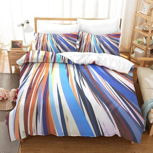 Housse De Couette Motif Imprim¿¿ Colorful Stripes D,Housse Couette ... on Productcaster.