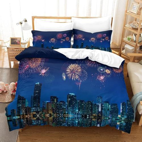 Housse De Couette Motif Imprim¿¿ Fireworks D,Housse Couette Douce A... on Productcaster.