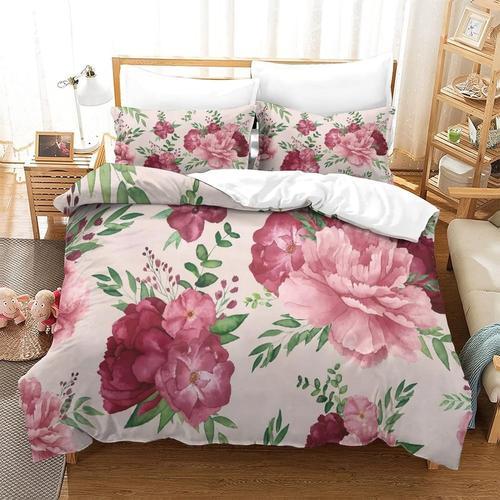 Housse De Couette Watercolor Floral Parure De Lit Avec Housse De Co... on Productcaster.