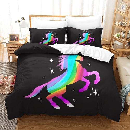 Unicorn Parure De Lit Pi¿¿Ces Housse De Couette De Housse De Microf... on Productcaster.