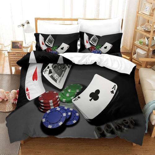 Parure De Lit Motif Playing Cards D,En Microfibre Douce Parure De L... on Productcaster.