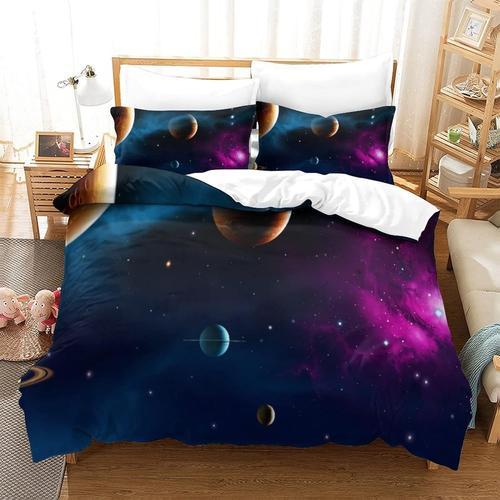 Galaxy Parure De Lit Pi¿¿Ces Housse De Couette De Housse De Microfi... on Productcaster.