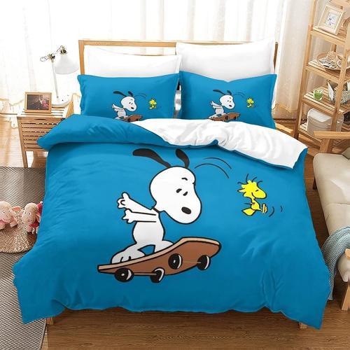 Parure De Lit D Avec Housse De Couette Et Taies D'oreiller Snoopy M... on Productcaster.