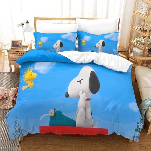 Parure De Lit D Avec Housse De Couette Et Taies D'oreiller Snoopy M... on Productcaster.