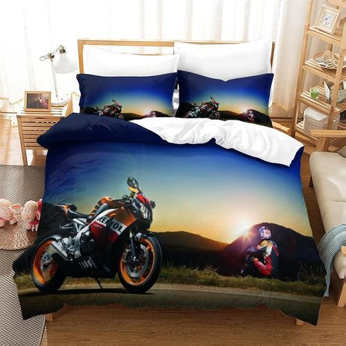 Parure Housse Couette Course De Moto Motif Parure De Lit X Doux Hyp... on Productcaster.