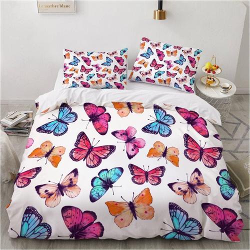 Parure De Lit Motif Papillon, Housse De Couette En Microfibre Douce... on Productcaster.