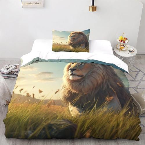 Parure De Lit Lion Imprim¿¿E D Wildlife, Housse De Couette, Housse ... on Productcaster.