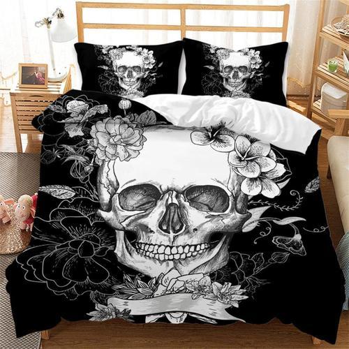 Parure De Lit Avec Motif T¿ote De Mort Et Squelette Gothique, Houss... on Productcaster.