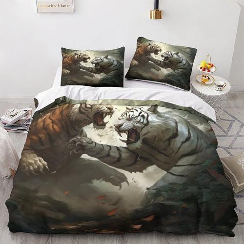 Parure De Lit Tigres D Imprim¿¿S Animaux Housse De Couette Housse D... on Productcaster.