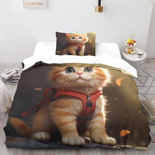 Ensemble De Literie Mignon D Imprim¿¿ Chat Calin Housse De Couette ... on Productcaster.