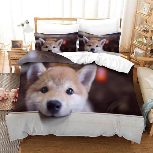 Shiba Inu Ensemble De Couvercle De Couette Doux En Pi¿¿Ces Avec Fer... on Productcaster.