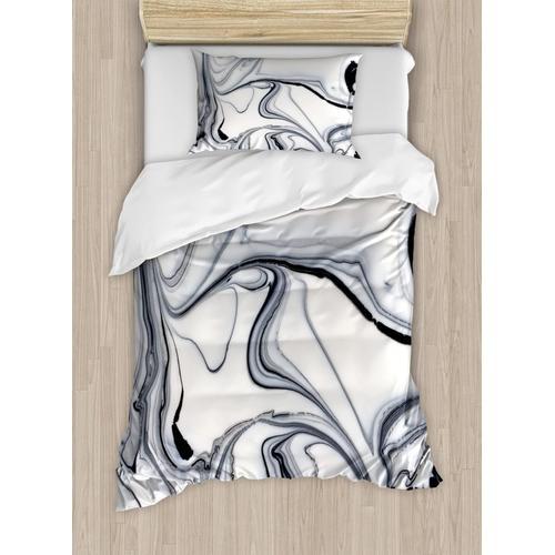 Parure De Lit Avec Housse De Couette En Marbre, Motif De Surface En... on Productcaster.