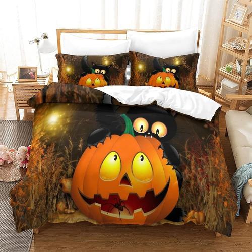 Halloween Pumpkin Microfibre Douce Facile D'entretien Housse De Cou... on Productcaster.