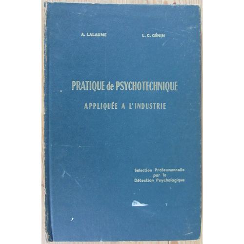 Pratique De Psychotechnique Appliquée À L'industrie on Productcaster.