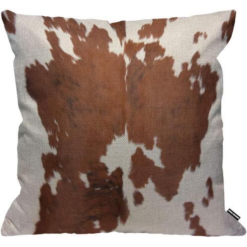 Housse De Coussin En Peau De Vache, Motif Peau De Vache Marron, Tai... on Productcaster.