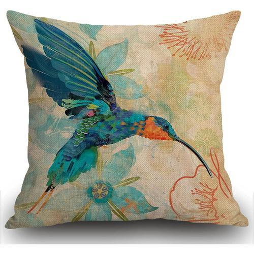 Housse De Coussin En Forme D'oiseau, Bleu, Orange, Colibri, Bleu Sa... on Productcaster.