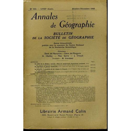 Annales De Geographies Bulletin De La Société Géographique) N°312 :... on Productcaster.