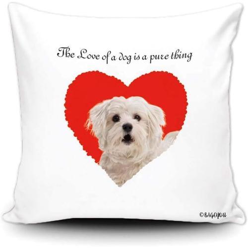 Housse De Coussin En Forme De C¿Ur Pour Chiot Avec Caniche Maltais ... on Productcaster.