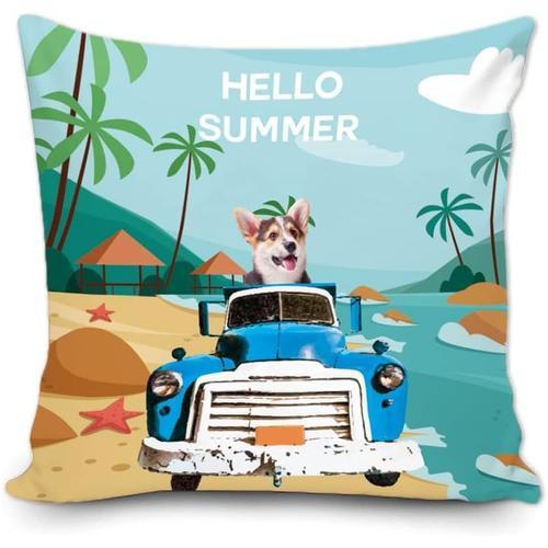 Taie D'oreiller Humoristique Welsh Corgi Pembroke Au Volant D'une V... on Productcaster.