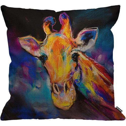 Housse De Coussin Girafe Peinture Art Moderne Coloré Jolie Housse D... on Productcaster.