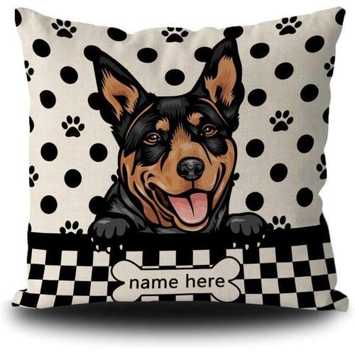 Housse De Coussin Personnalisée À Pois Pour Chien, Mignon Épagneul ... on Productcaster.