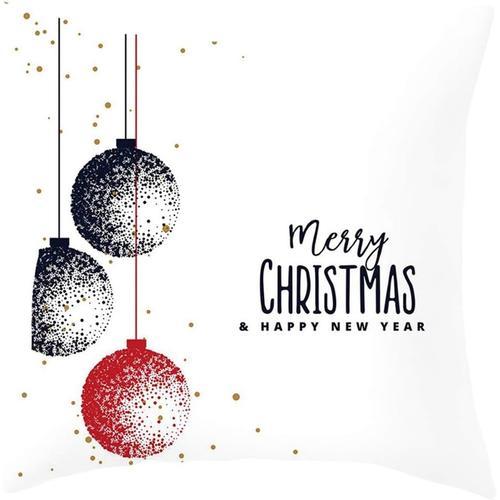 Housses De Coussin De Noël, Éléments De Noël Rouges Et Blancs Impri... on Productcaster.