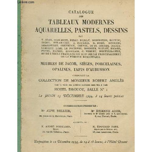 Catalogue Des Tableaux Modernes Aquarelles, Pastels, Dessins on Productcaster.