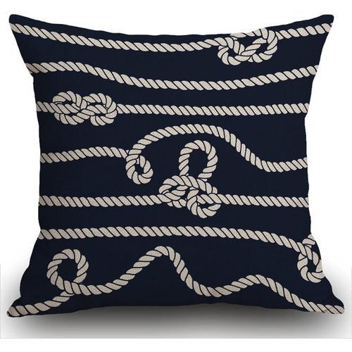 Housse De Coussin Bleu Marine, N¿Ud De Corde Marine Sans Fin Bleu M... on Productcaster.