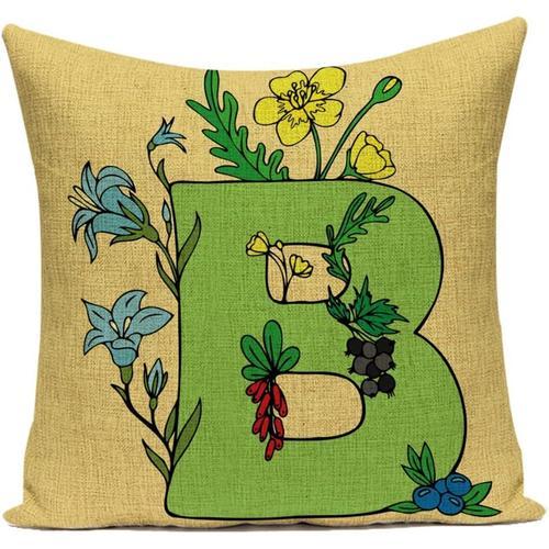 Housse De Coussin,Fleurs Lettres Lin Décoratif Carré Taies D'oreill... on Productcaster.