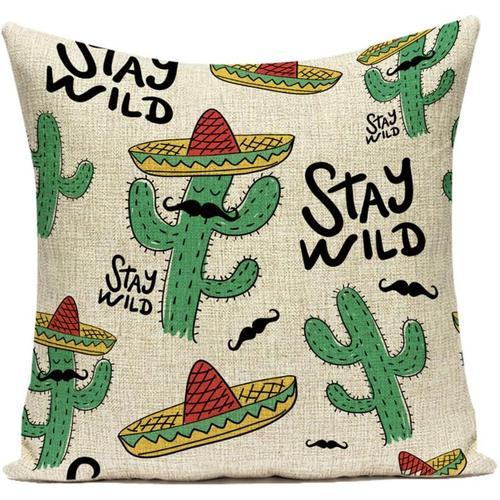 Housse De Coussin Décorative En Pot De Cactus De Dessin Animé, Taie... on Productcaster.